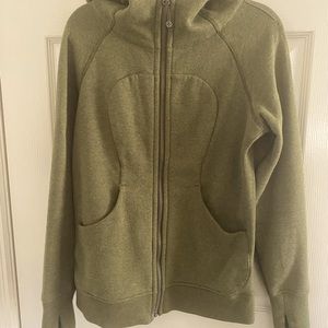 Lululemon scuba III olive zip up hoodie